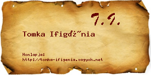 Tomka Ifigénia névjegykártya